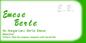 emese berle business card